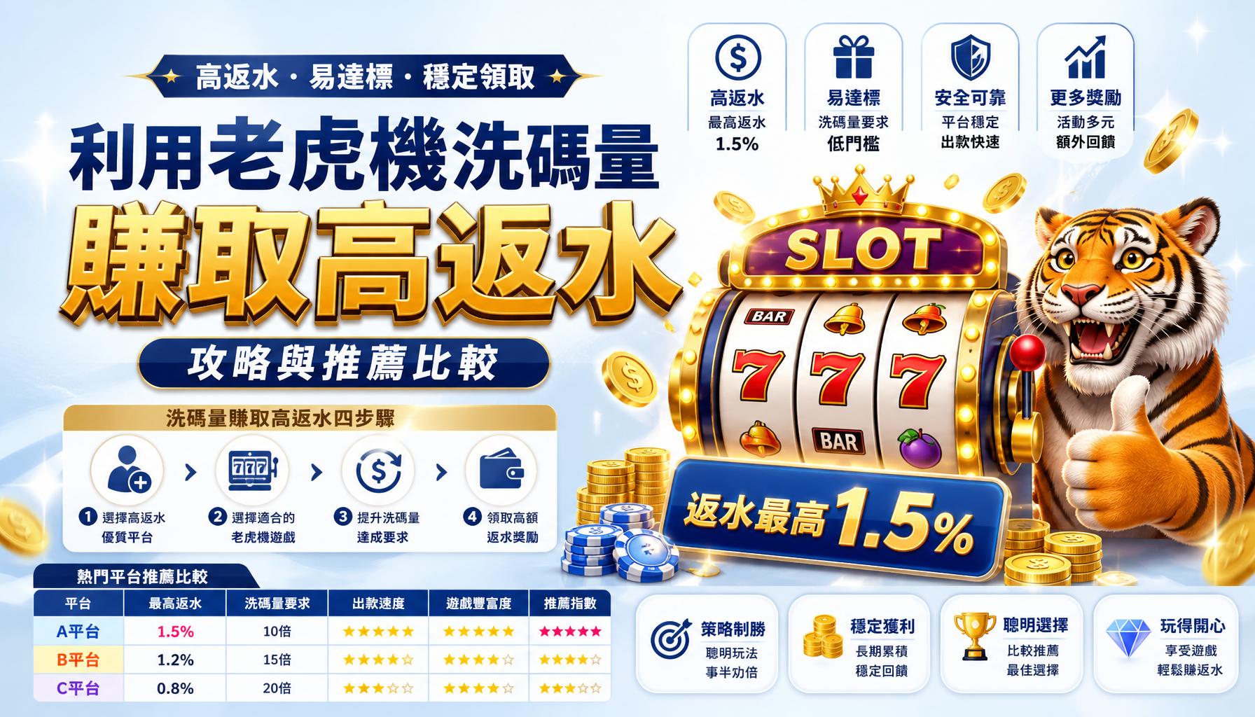 利用老虎機洗碼量賺取高返水攻略與推薦比較