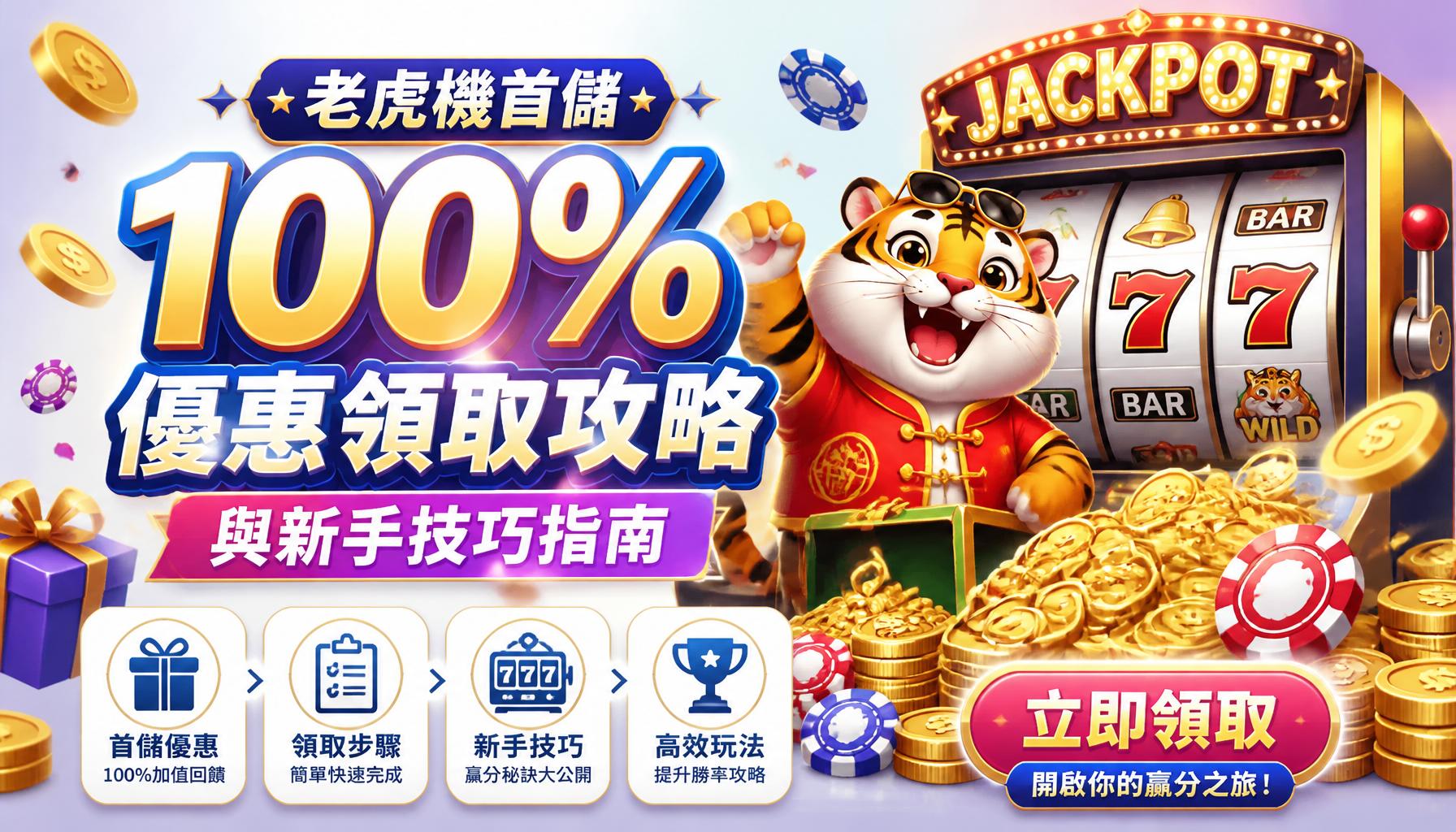 老虎機首儲 100% 優惠領取攻略與新手技巧指南