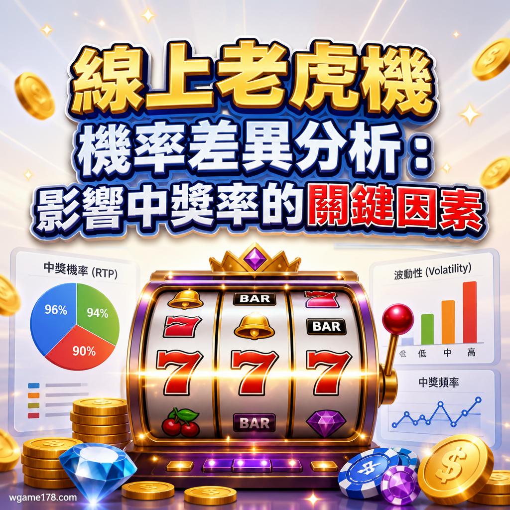 線上老虎機機率差異分析：影響中獎率的關鍵因素示意圖